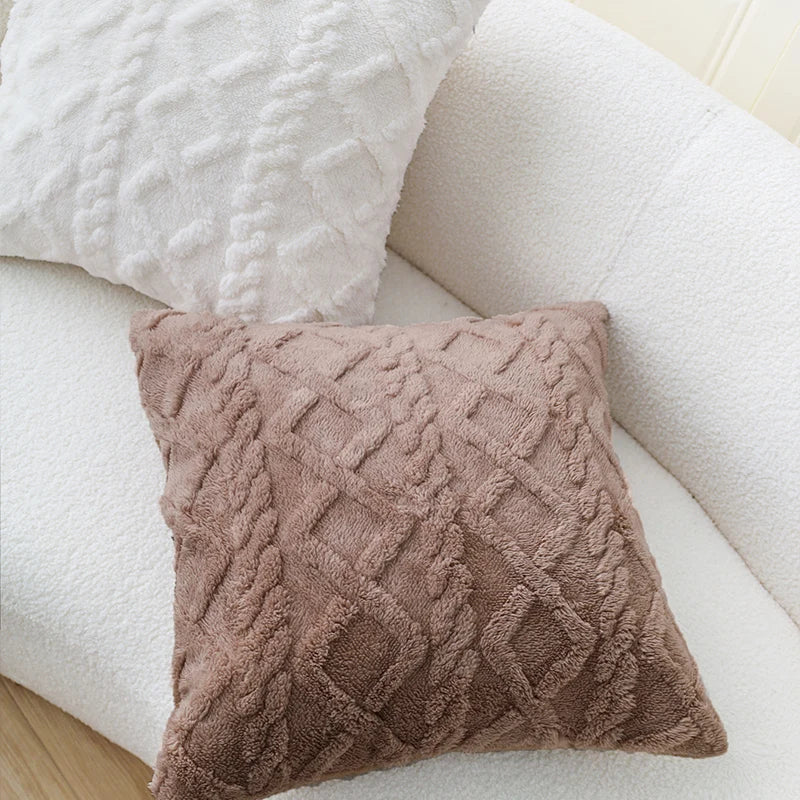 Fodera Per Cuscino In Peluche Geometrica 45x45 Cm Per Divano Soggiorno Decorativa Per La Casa
