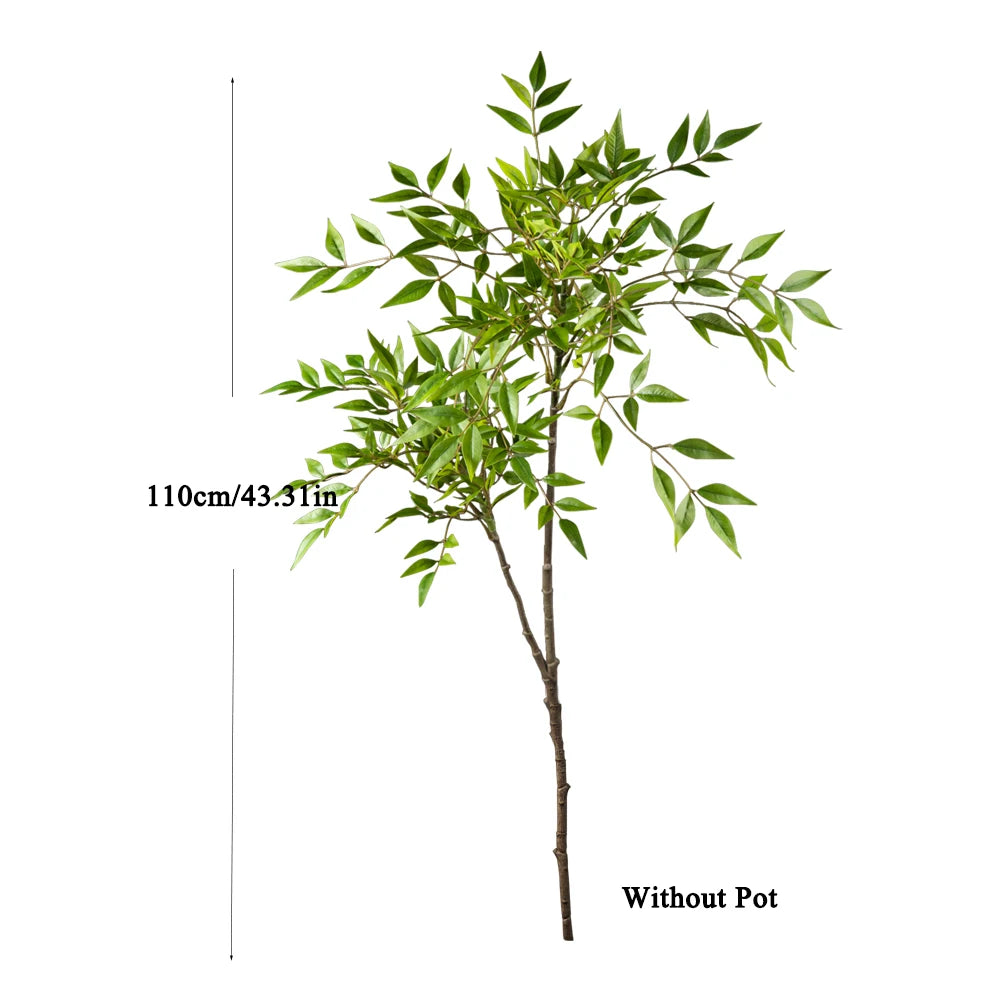 Piante Nandina Artificiali Alte 75-140 cm Con Rami Di Palma Tropicali Foglie Di Bambù Verdi Per Arredamento Ufficio