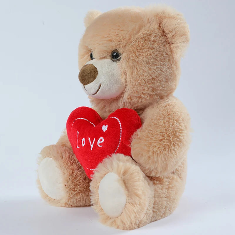 Peluche Orso Cuore Rosso 25 Cm Simpatico Amore Animale Giocattolo Per Amanti Regalo San Valentino