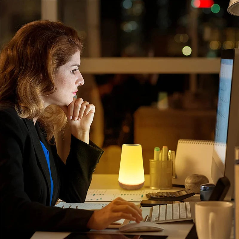 Lampada Notturna RGB Ricaricabile USB Con Telecomando E Touch Dimmerabile Per Comodino E Tavolo Portatile 13 Colori