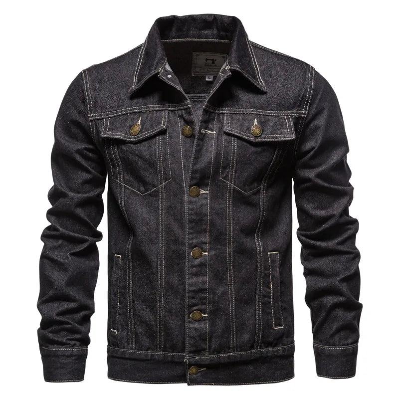 Nuova Giacca Jeans Uomo Casual Da Lavoro Autunno 2026 Vestibilità Ampia Versatile Giovanile Tinta Unita Denim