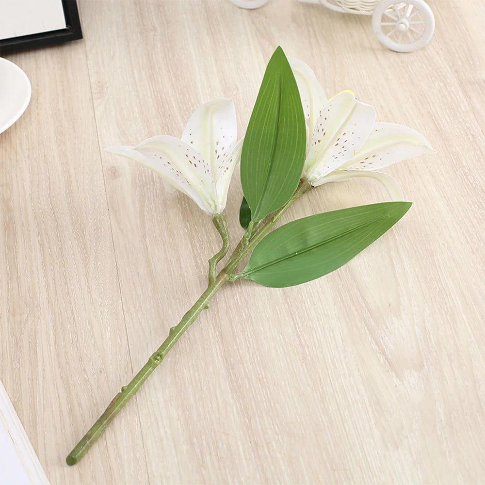 Fiori Artificiali Con Ramo Di Giglio Con Stampa 3D Dall Aspetto Reale Fiori Finti Bianchi Per Decorazione Giardino Nozze