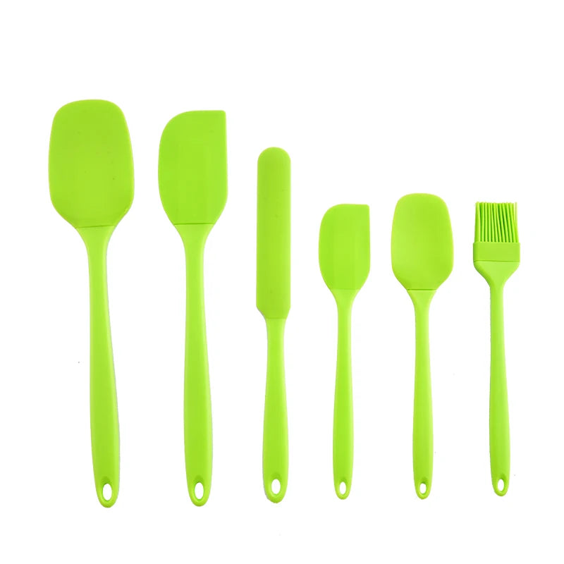 Set Di Utensili Da Cucina In Silicone Sei Pezzi Con Spatola Raschietto Integrato Per Crema Spazzola Per Olio