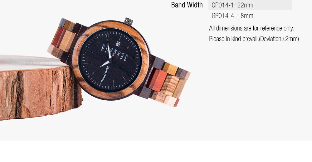 Orologio In Legno Unisex Quarzo Settimana Data Coppia Cinturino Colorato Logo Personalizzato Regalo Dropship