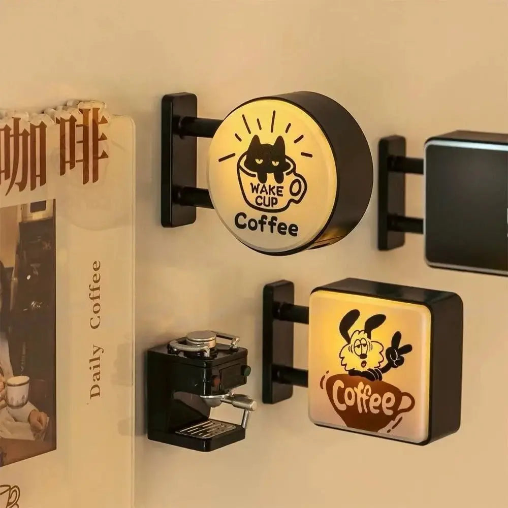 Insegna Luminosa Creativa Per Angolo Caffè Magnete Per Frigorifero Stile Retrò Con Luce Soffusa Decorativa
