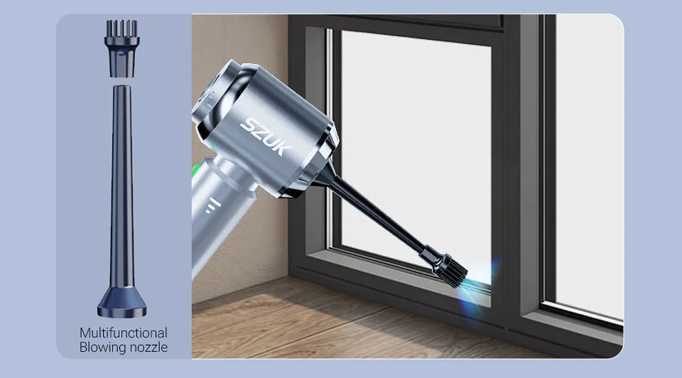 SZUK Aspirapolvere Senza Fili per Auto e Casa Potente 18000 Pa Mini Portatile Contenitore da 0,5 L