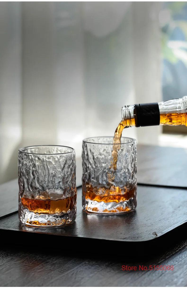 Bicchiere Whisky Vecchio Stile Con Base Pesante In Cristallo Design Giapponese Aderia