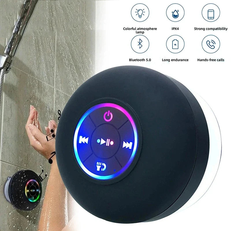 Altoparlante Bluetooth Portatile Impermeabile IPX4 Con LED Microfono E Ventosa Ideale Per Viaggi Outdoor E Bagno