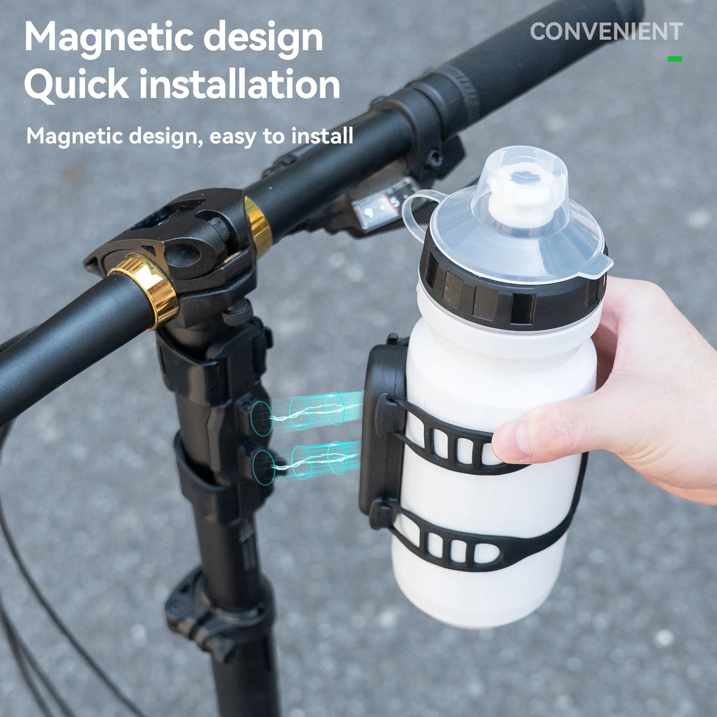 Rockbros Staffa Per Bottiglia D Acqua Magnetico Portatile Per Bici Universale Leggero Con Assorbimento Degli Urti