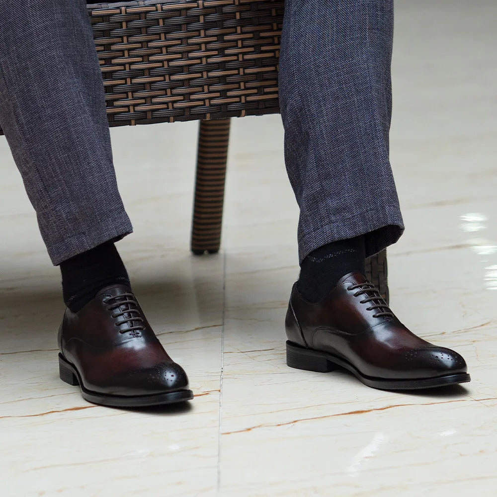 Scarpe Oxford Da Uomo In Vera Pelle Stile Classico Italiano Con Lacci Per Matrimonio Ufficio Aziendale Nere E Marroni