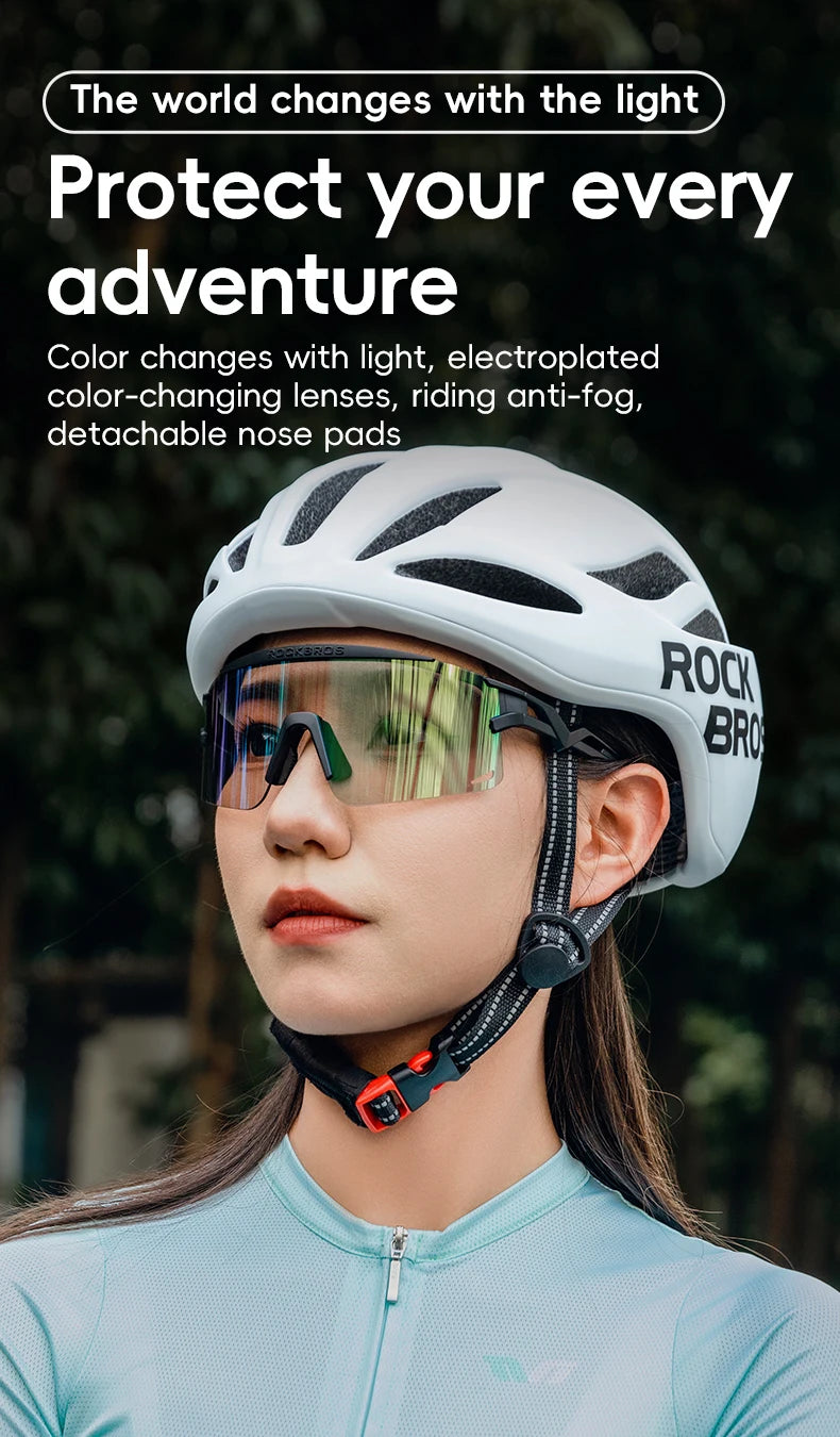 RockBros Occhiali Da Sole Da Ciclismo Ultraleggeri Unisex Con Protezione UV Fotocromatici Antivento Per MTB E Strada