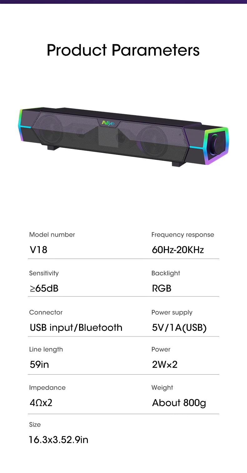Altoparlanti Per Computer 4D Soundbar Bluetooth 5.3 Surround Con Subwoofer Per PC E Notebook