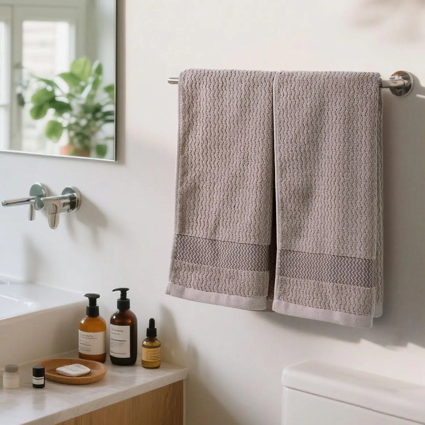 Asciugamani In Cotone Puro 100 Percento Decorativi A Righe In Spugna Ondulata Per Bagno E Cucina 13x29 Pollici