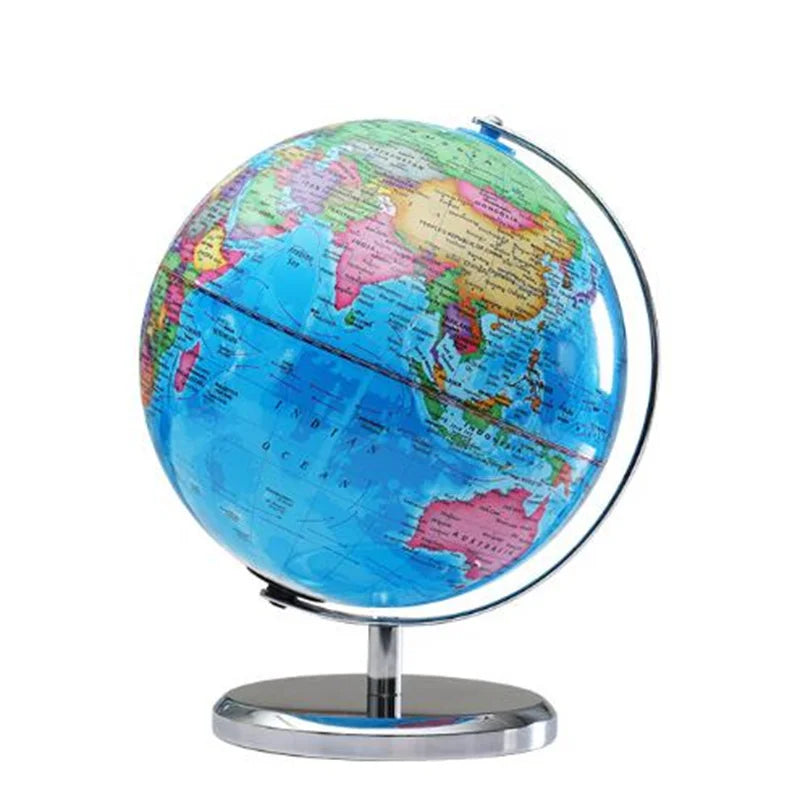 Globo Diametro 25 Cm Mondo Inglese Stampa HD 360 Gradi Per Insegnamento Degli Studenti Lampada Scrivania Led Metallo ABS
