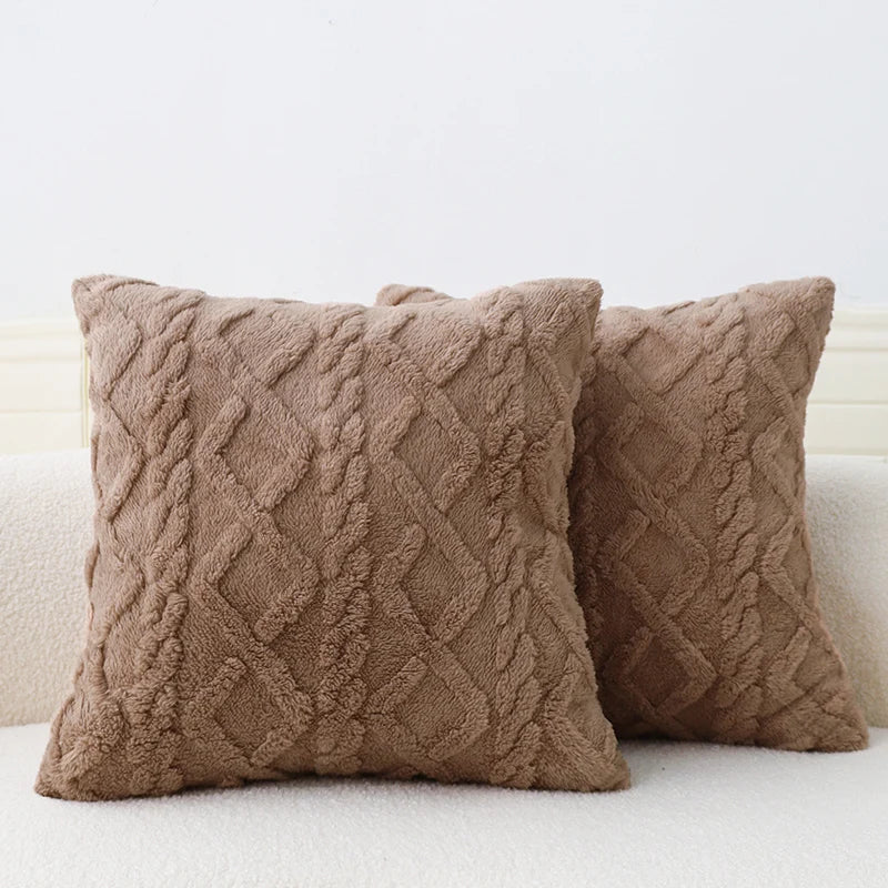 Fodera Per Cuscino In Peluche Geometrica 45x45 Cm Per Divano Soggiorno Decorativa Per La Casa