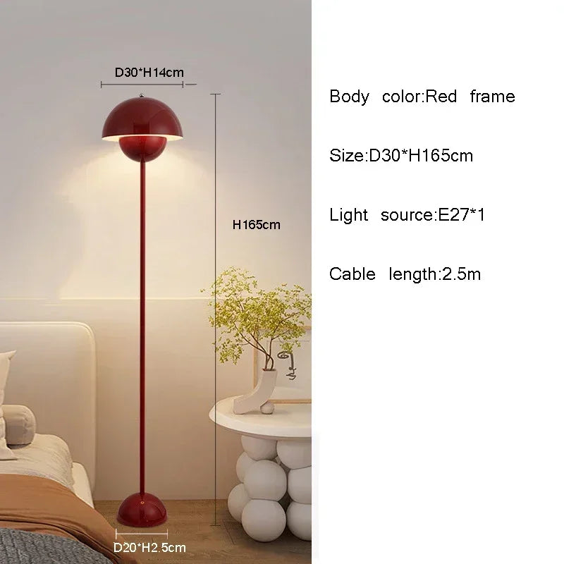 Lampada Da Terra Danish Bud Con Lampadina E27 Per Illuminazione Luce Da Tavolo E Scrivania In Ferro