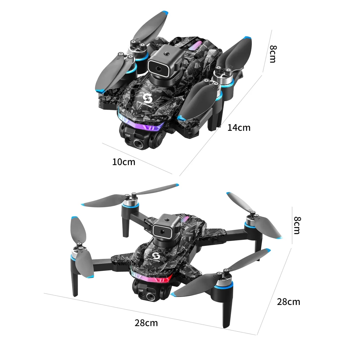 Drone Professionale 4K S160 Con Doppia Fotocamera FPV WIFI Evitamento Ostacoli Controllo Remoto RC