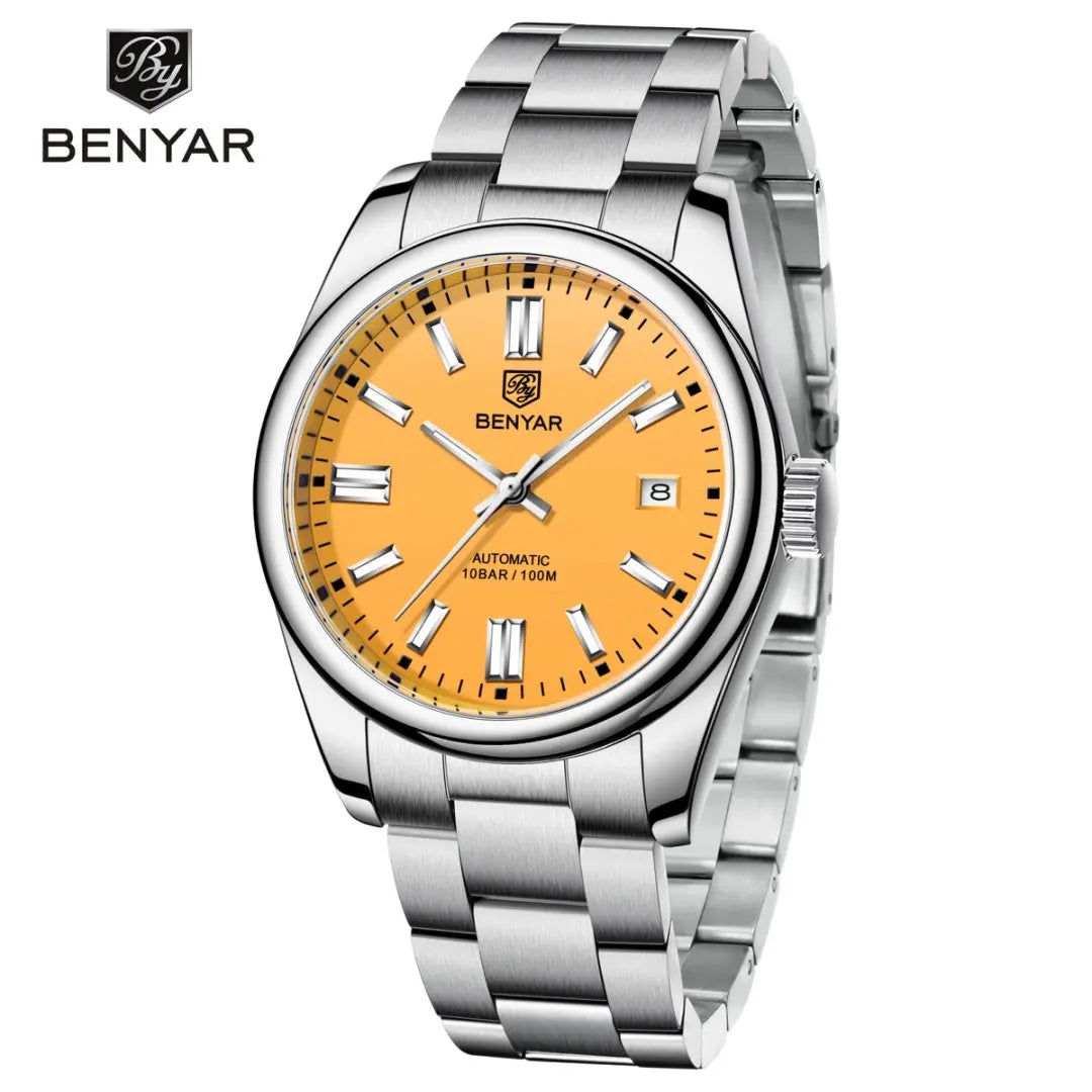 Orologio Automatico Meccanico Lusso da Uomo con Calendario Impermeabile 100m Acciaio Inossidabile Luminoso