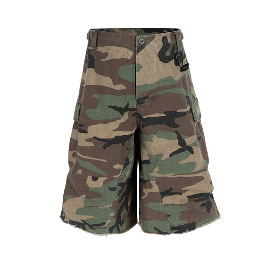 Pantaloncini Corti Cargo Mimetici M65 Silhouette Da Uomo Estivi Larghi Patchwork A Gamba Larga Oversize