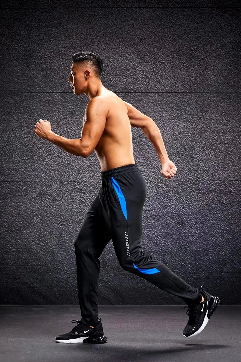 Pantaloni Sportivi Da Uomo Con Tasche Con Cerniera Per Corsa Allenamento Calcio Fitness In Poliestere Modello A102