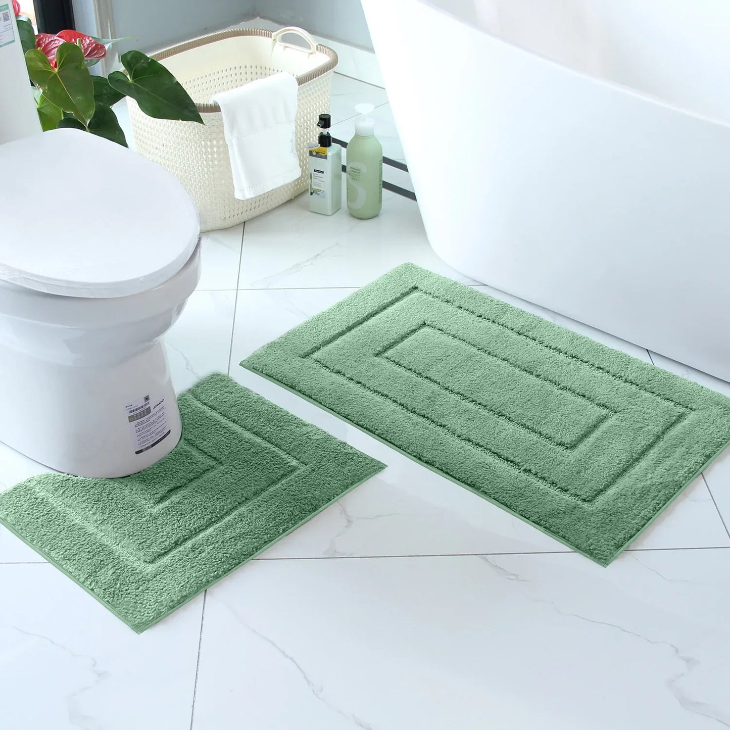 Tappetino Da Bagno In Peluche Antiscivolo Per Vasca E Porta D'Ingresso Assorbente E Confortevole