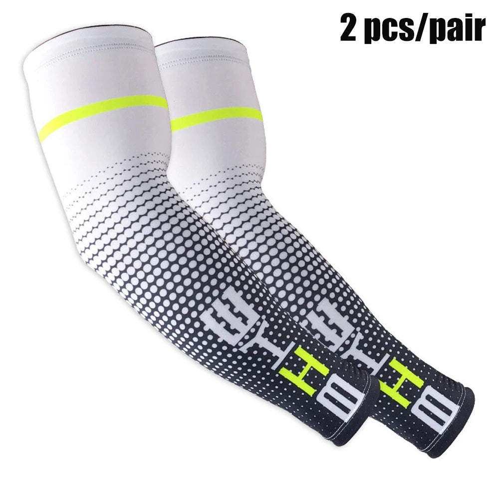 Maniche Braccia Ciclismo Unisex Rinfrescanti Protezione UV Solare Elastiche Per Corsa