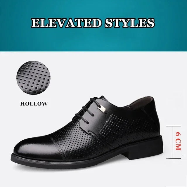 Scarpe Da Uomo Con Aumento Altezza 6 Cm Traspiranti Con Soletta Invisibile Per Uso Quotidiano