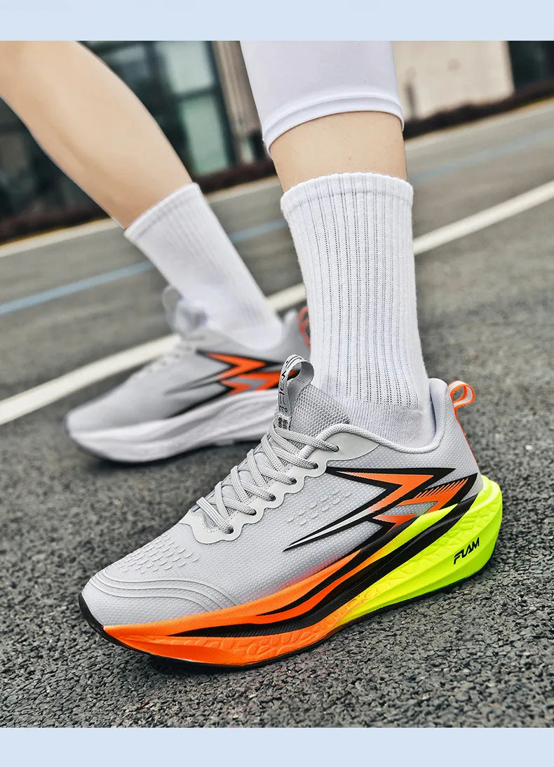 Scarpe Da Corsa Uomo E Donna Leggere Traspiranti Per Maratona Con Bordo In Carbonio Scarpe Sportive Di Tendenza