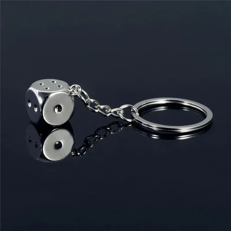 Portachiavi Creativo In Metallo Argento Per Copertura Chiave Moto Unisex Anello Dadi Regalo