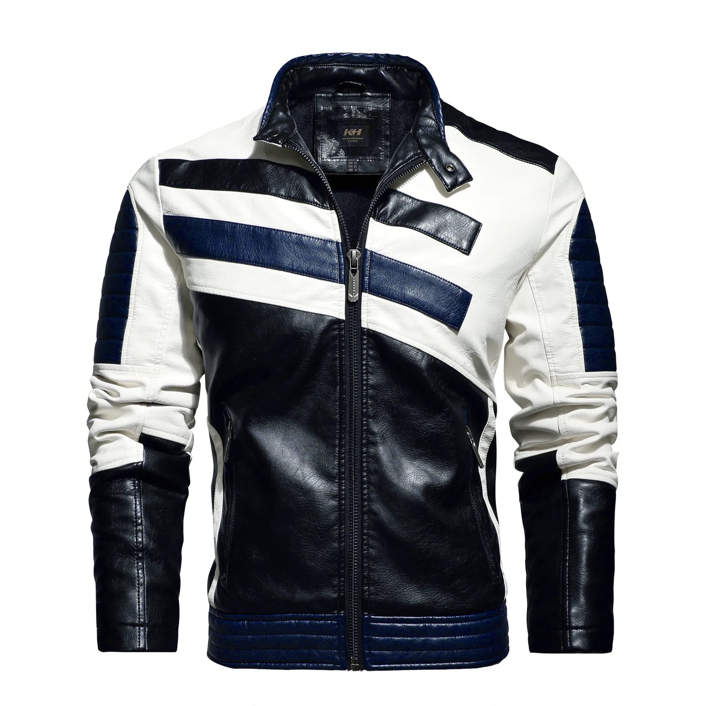 Dimusi Giacche Invernali Uomo In PU Stile Moto Vintage Cerniera Ecopelle Biker Con Cappuccio Nero Blu Rosso Vino