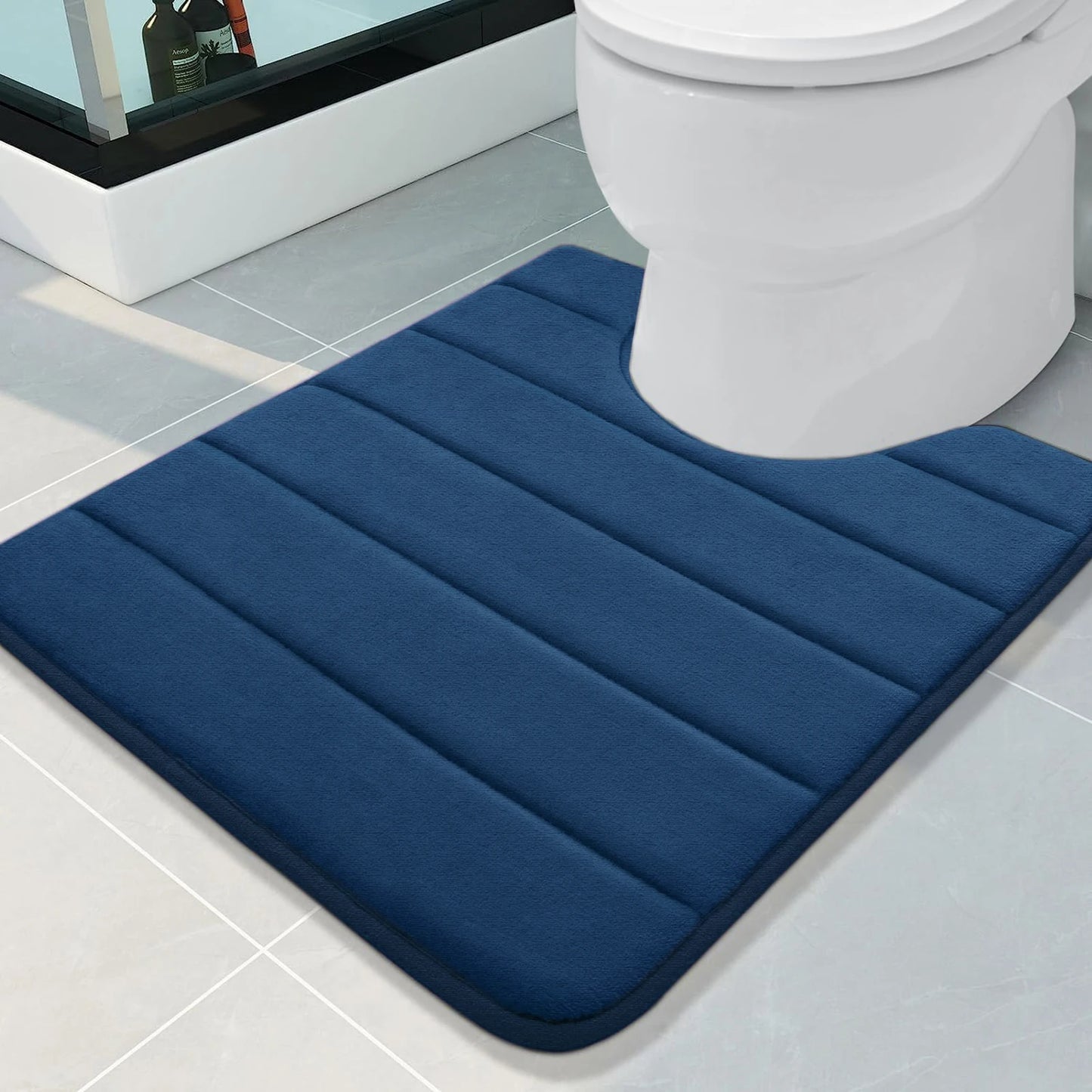 Tappetino Da Bagno A Forma Di U 50x60 Cm Memory Foam Assorbente Antiscivolo Per Pavimento Del Bagno