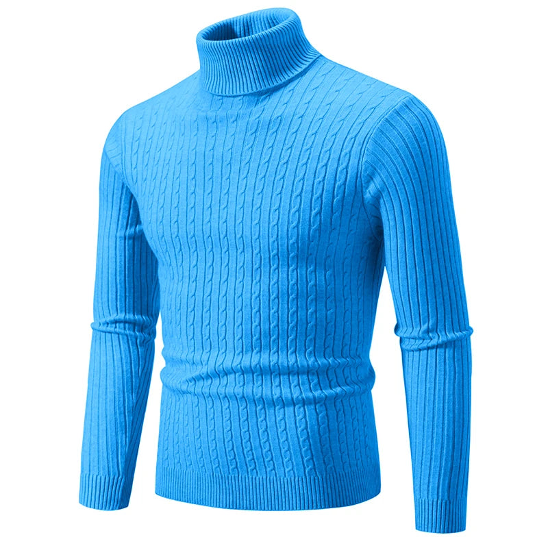Maglione Invernale Spesso Caldo Collo Alto Dolcevita Uomo Slim Fit Maglieria Da Uomo Doppio Colletto Maschile