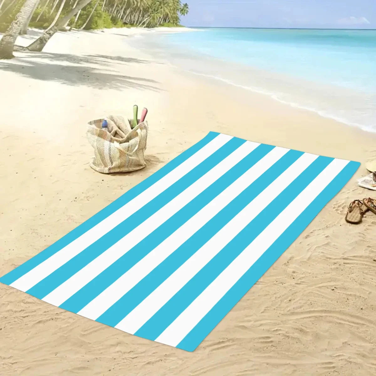 Telo Mare A Righe In Microfibra Ad Asciugatura Rapida Asciugamano Assorbente Per Spiaggia Vacanze Al Nuoto