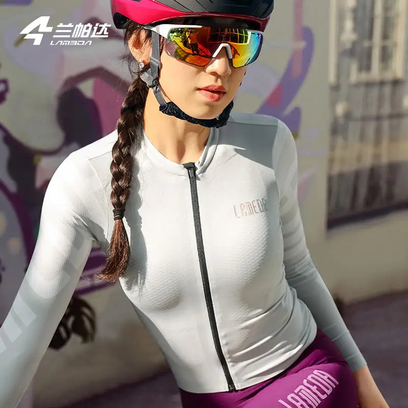 Maglia Da Ciclismo Da Donna Lameda Slim Fit Maniche Lunghe Alta Qualità Da Squadra Professionale