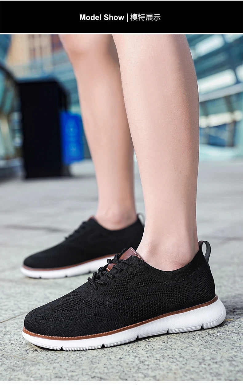 Scarpe Casual Da Uomo Traspiranti Con Cuscino Oxfords Comode Per Abito Formale In Maglia Plus Size
