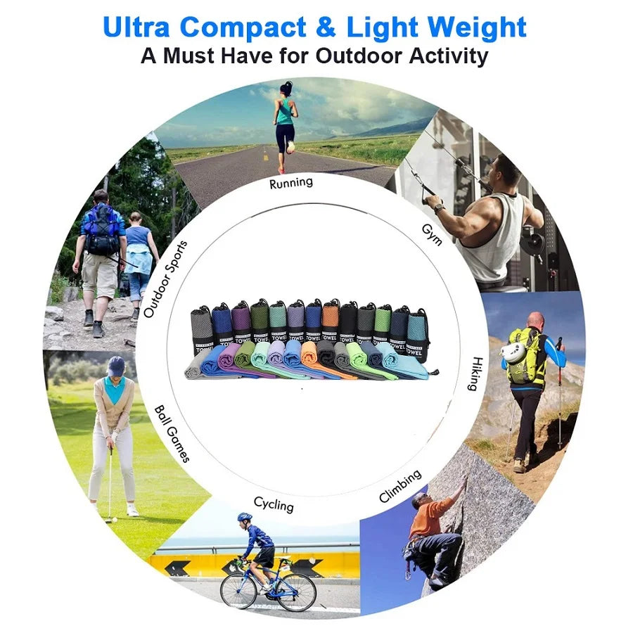Asciugamano sportivo Asciugamani da nuoto ad asciugatura rapida per nuoto, piscina, sport acquatici, asciugamano da spiaggia/viaggio in S, L, XL, extra large, attrezzatura da campeggio
