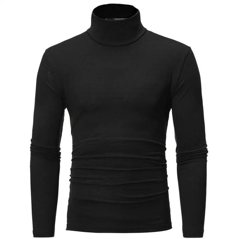 Uomo Dolcevita Autunno Inverno Slim Fit Collo Alto Alta Elasticità Manica Lunga Traspirante Maglieria Pullover