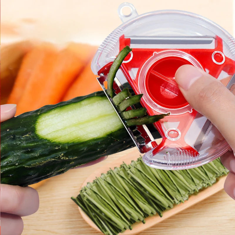 Set Pelapatate 3In1 Strumento Da Cucina Con Affettatrice Julienne Cutter Grattugia In Acciaio Inox