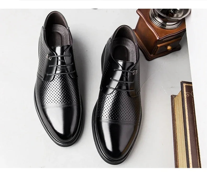 Scarpe Da Uomo Con Aumento Altezza 6 Cm Traspiranti Con Soletta Invisibile Per Uso Quotidiano