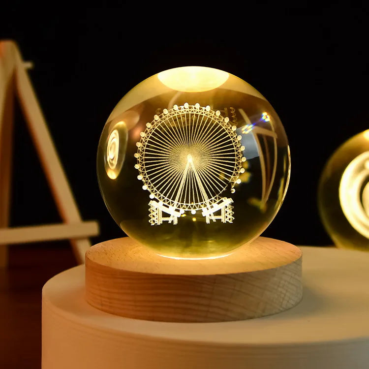 Sfera Di Cristallo 3D Del Sistema Solare Incisa Al Laser Globo Astronomia Regalo E Decorazione Per Casa