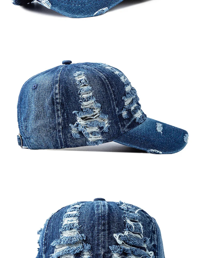 Berretto Da Baseball Denim Lavato Unisex Snapback Traspirante Con Protezione Solare Vintage Primavera Estate