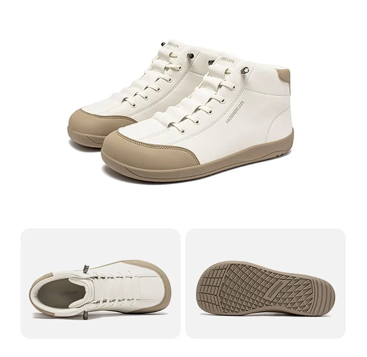 HOBIBEAR Scarpe Mid Top Da Donna Con Punta Larga In Pelle Artificiale Antiscivolo Per Esterno