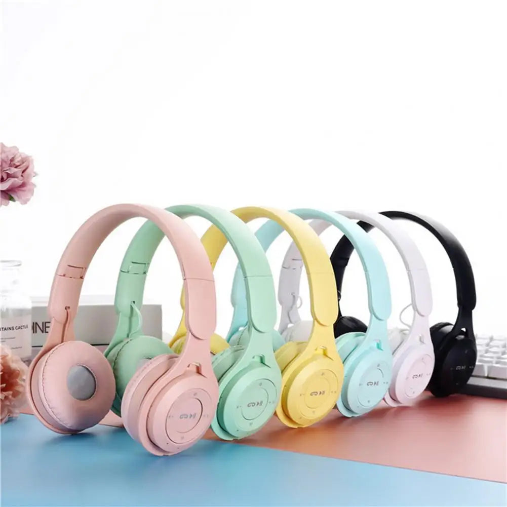 Cuffie Bluetooth Senza Fili Da Gaming Con Microfono Fascia Stereo Macaron Per Tablet E Smartphone