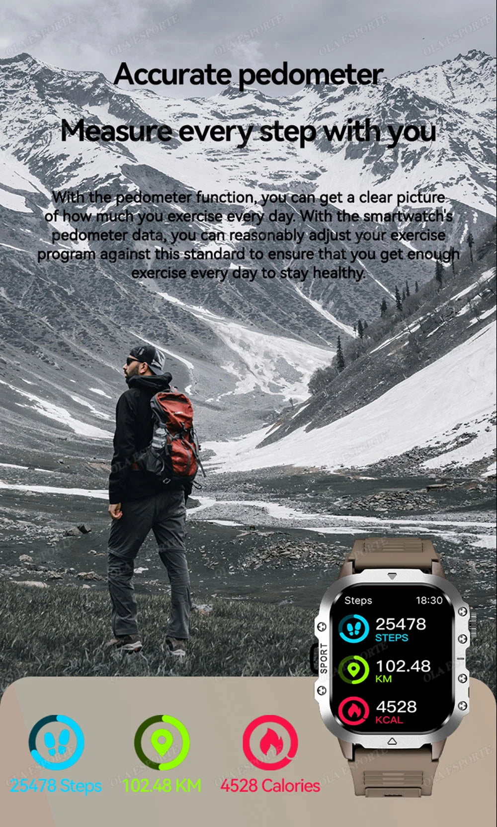 Smartwatch Militare Robusto 2026 Con GPS Chiamate Bluetooth Monitoraggio Salute Fitness Impermeabile 5ATM Per Uomo HW12