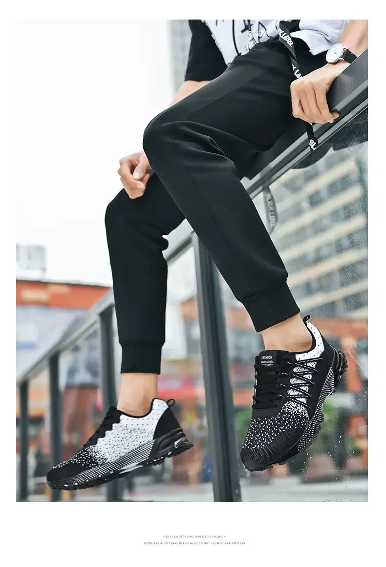 Scarpe Sportive Da Corsa Traspiranti In Mesh Con Suola Spessa Bianco Nero Coreane Per Giovani Passeggio Primavera Estate