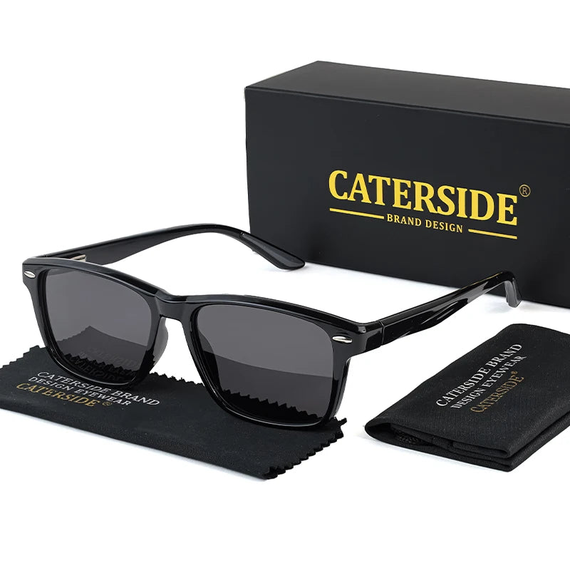Occhiali Da Sole Polarizzati Uomo Donna TR90 Ultraleggeri Montatura Quadrata Set Regalo Per Guida E Feste