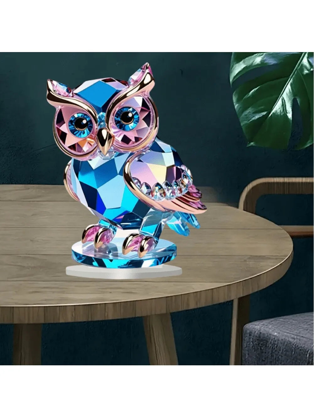 Gufo Di Plastica Cristallo Decorazione Da Tavolo 15 Cm Per Casa A Tema Animale Ornamento Pratico E Conveniente