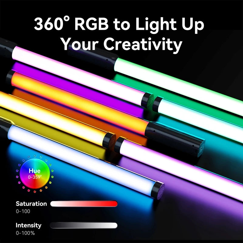Ulanzi VL119 10W RGB Bacchetta Luminosa Palmare per Fotografia e Video 2500K 9000K Bicolore Vlog Live Streaming