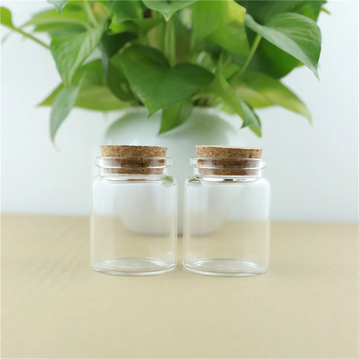 Set Di 6 Barattoli Di Vetro Da 60 Ml Con Tappo Per Conservazione Spezie Dolci Fiale E Caramelle