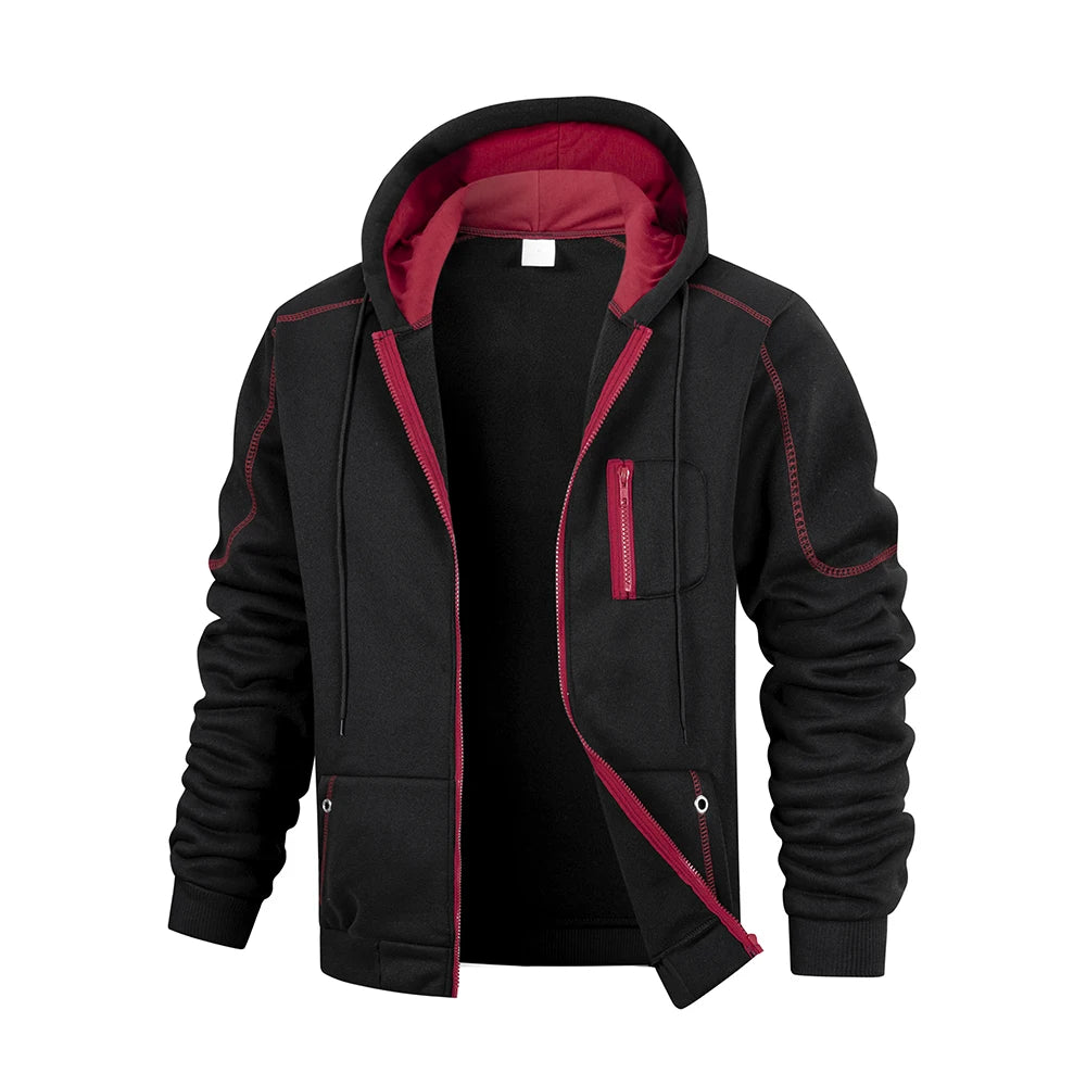 Felpa Con Cappuccio Sportiva Casual Con Cerniera Da Uomo Slim Fit Tinta Unita Cardigan Per Abbigliamento Sportivo Giacca